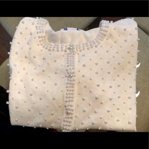 Pearl beaded sweater